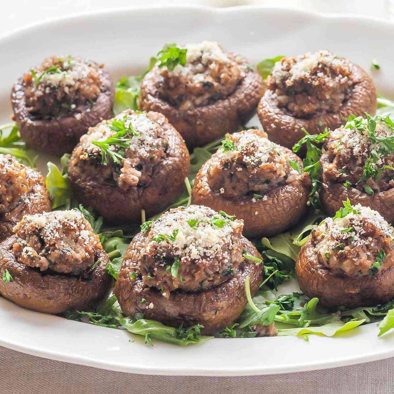 Pecan Stuffed Mushrooms