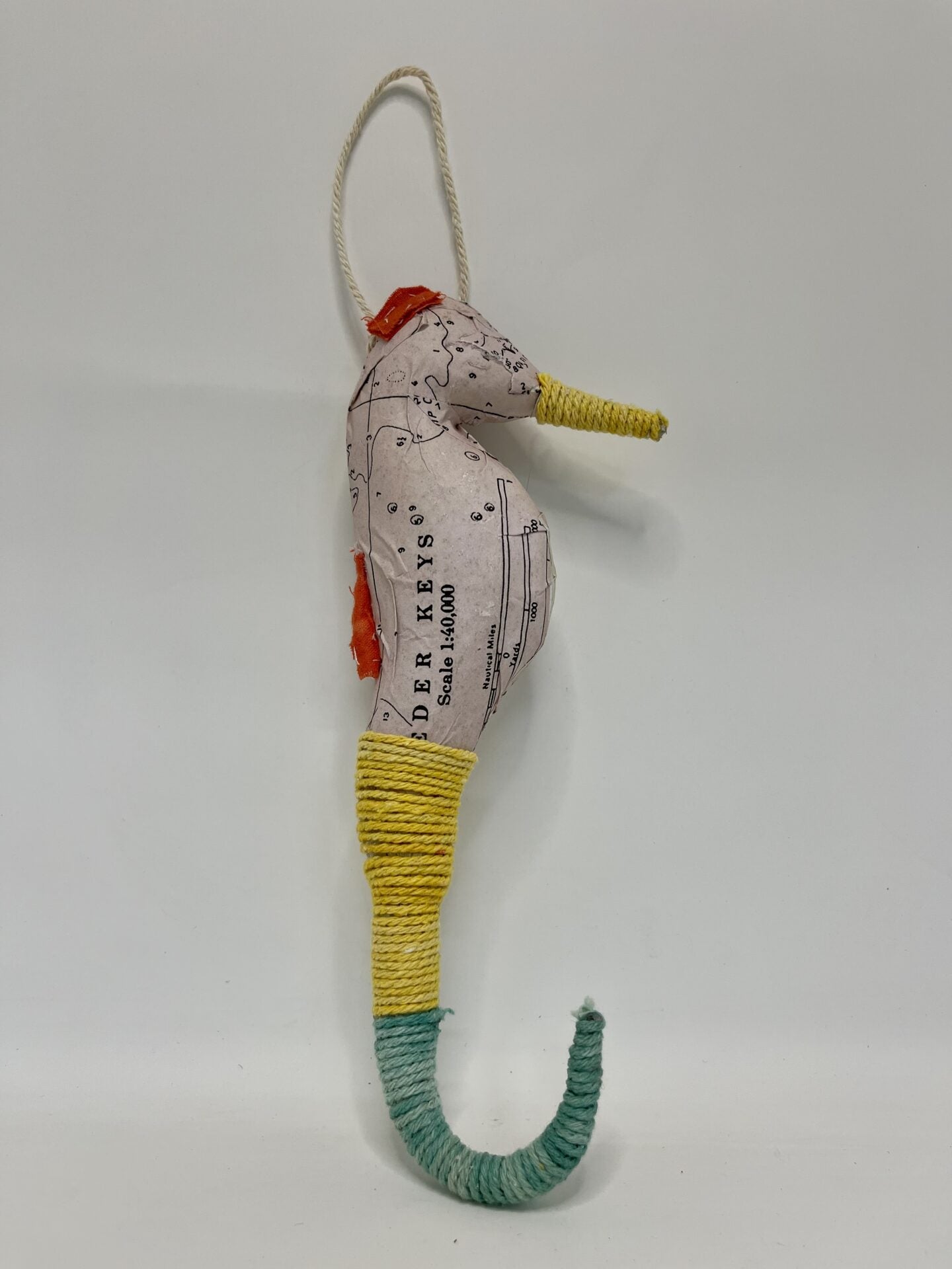 Paper Mache Seahorse Ornament