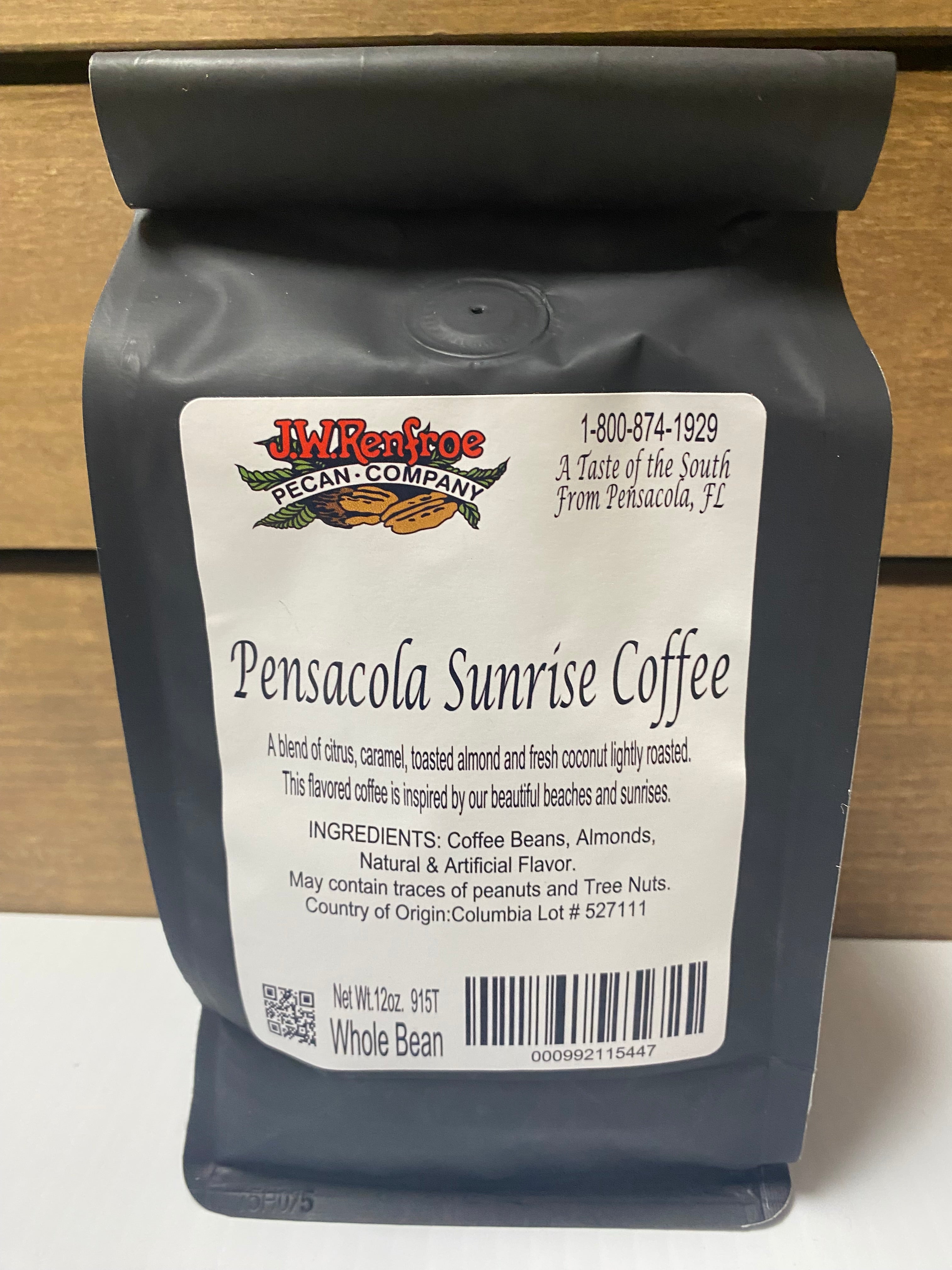 Coffee Pensacola Sunrise 12 oz Whole Bean – J.W. Renfroe Pecan Company