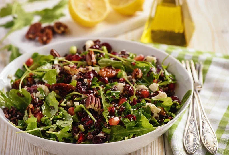 Arugula Pomegranate Goat Cheese Salad With Toasted Pecans Recipe - Renfroe Pecan Company, Pensacola FL