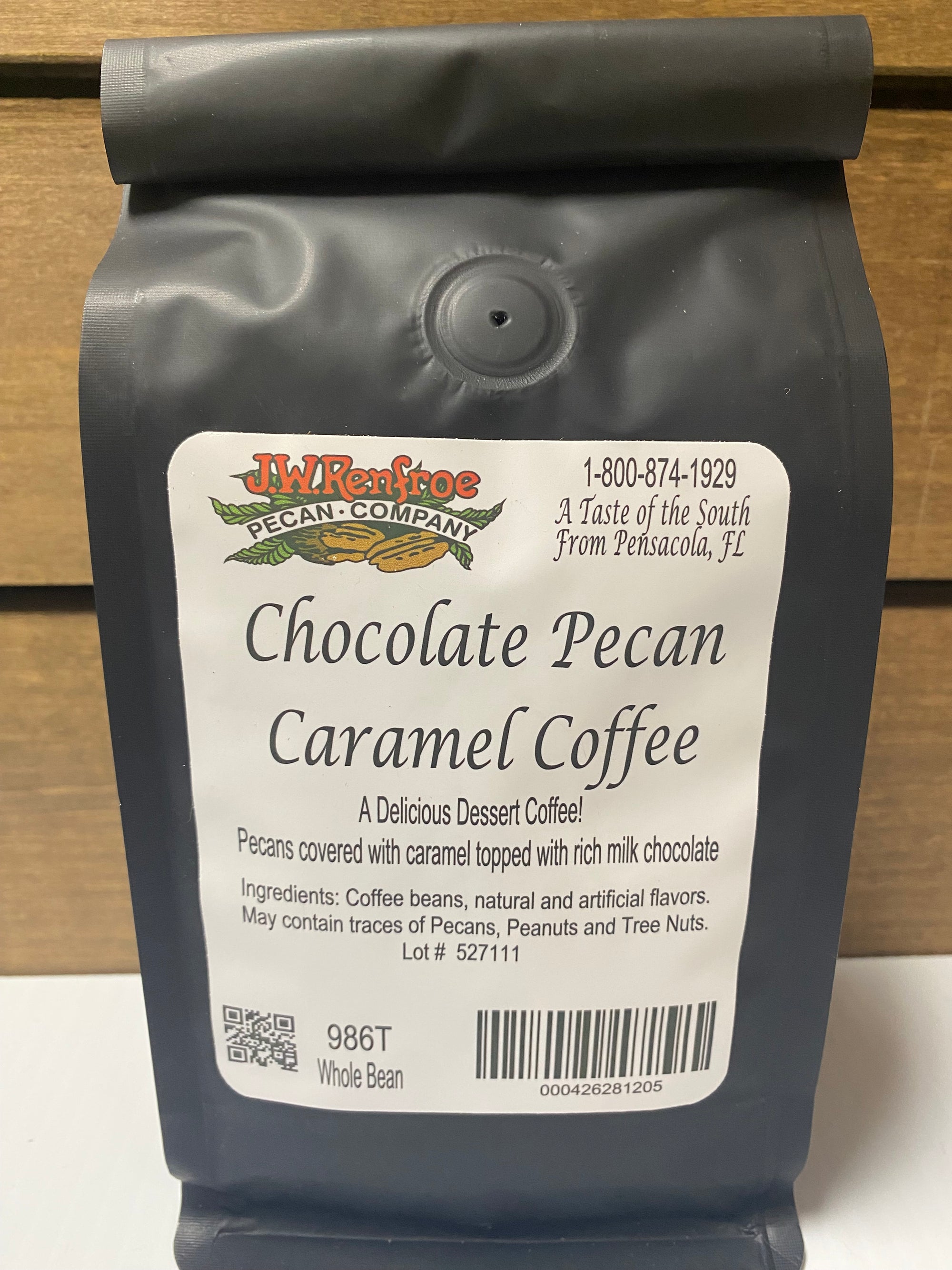 Chocolate Pecan Caramel Coffee Whole Bean - Renfroe Pecan Company, Pensacola FL