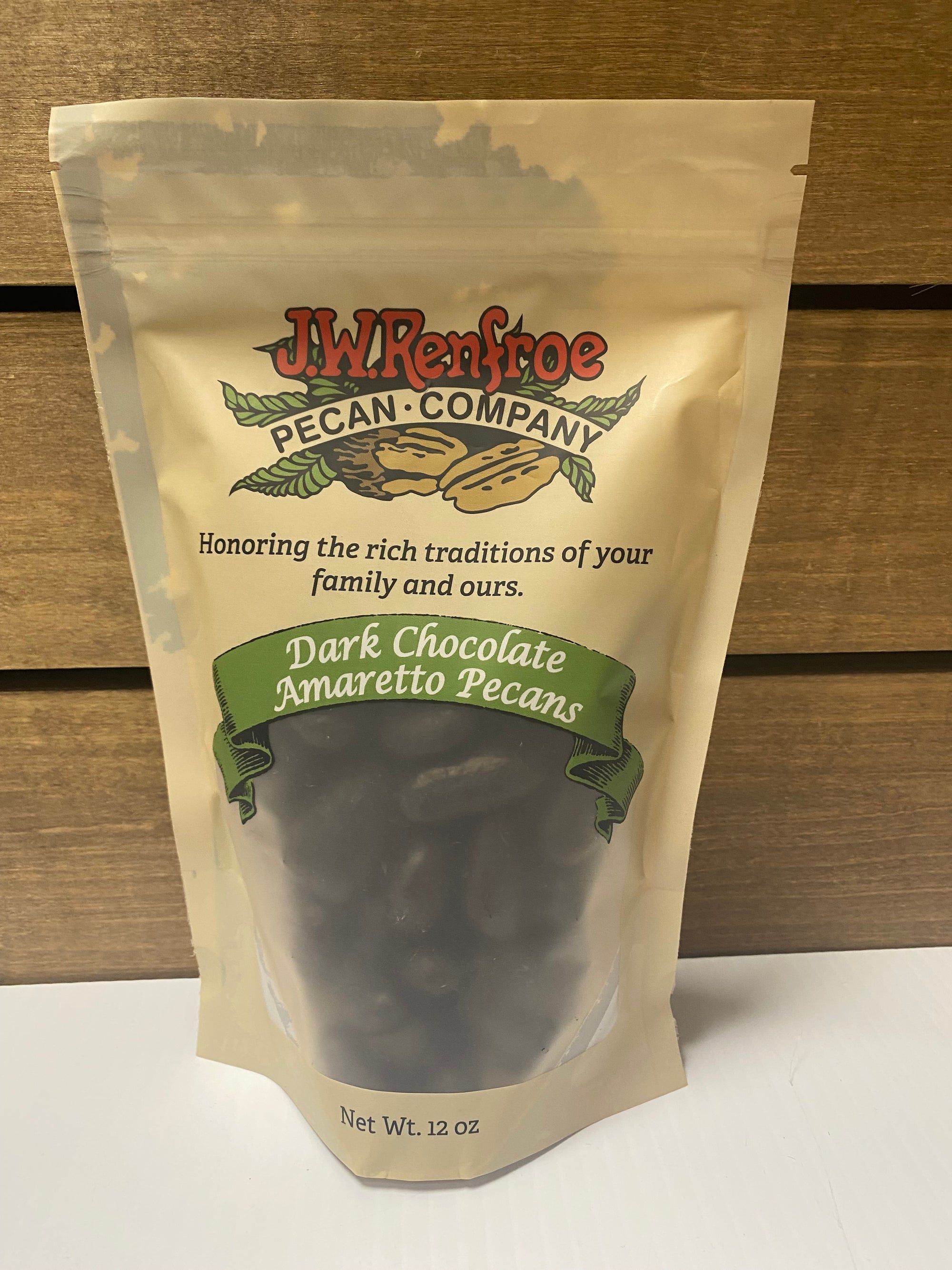 Dark Chocolate Amaretto Pecans 12 oz.