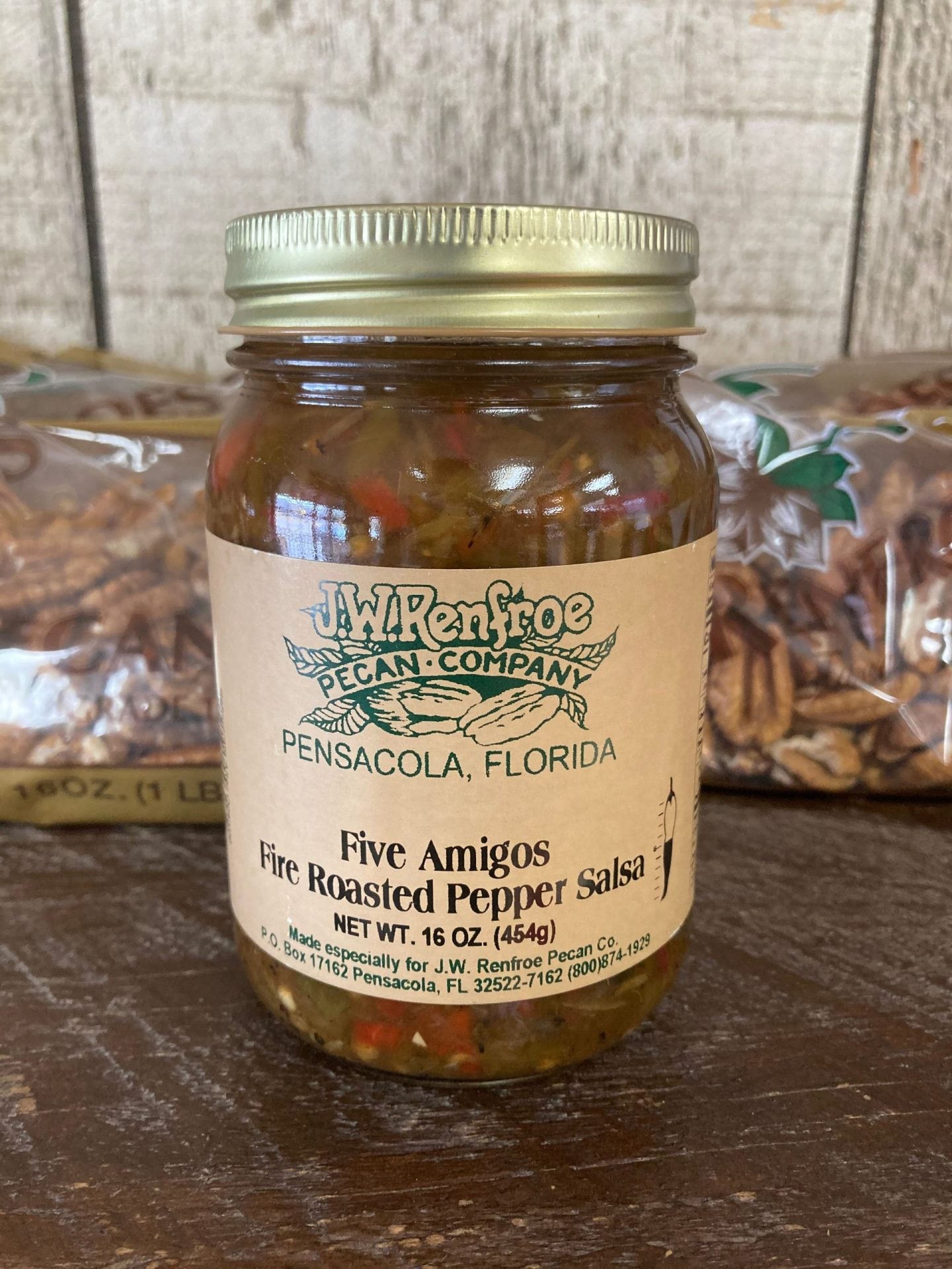 Five Amigos Salsa 16oz.[Hot] - Renfroe Pecan Company Pensacola