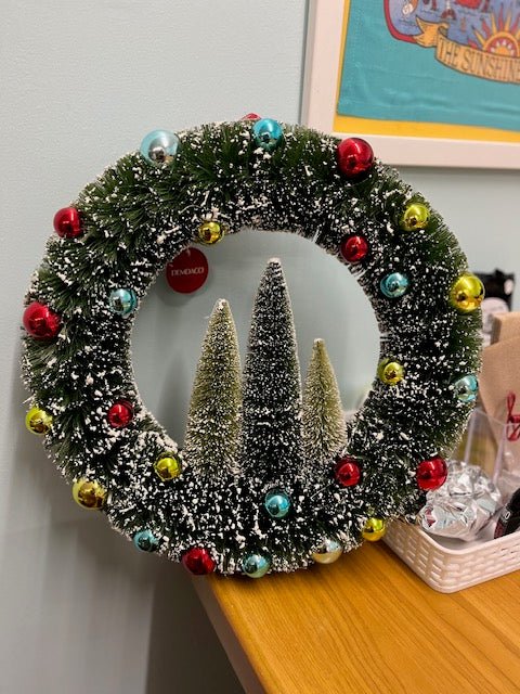 Ornamental Bottle Brush Wreath 16