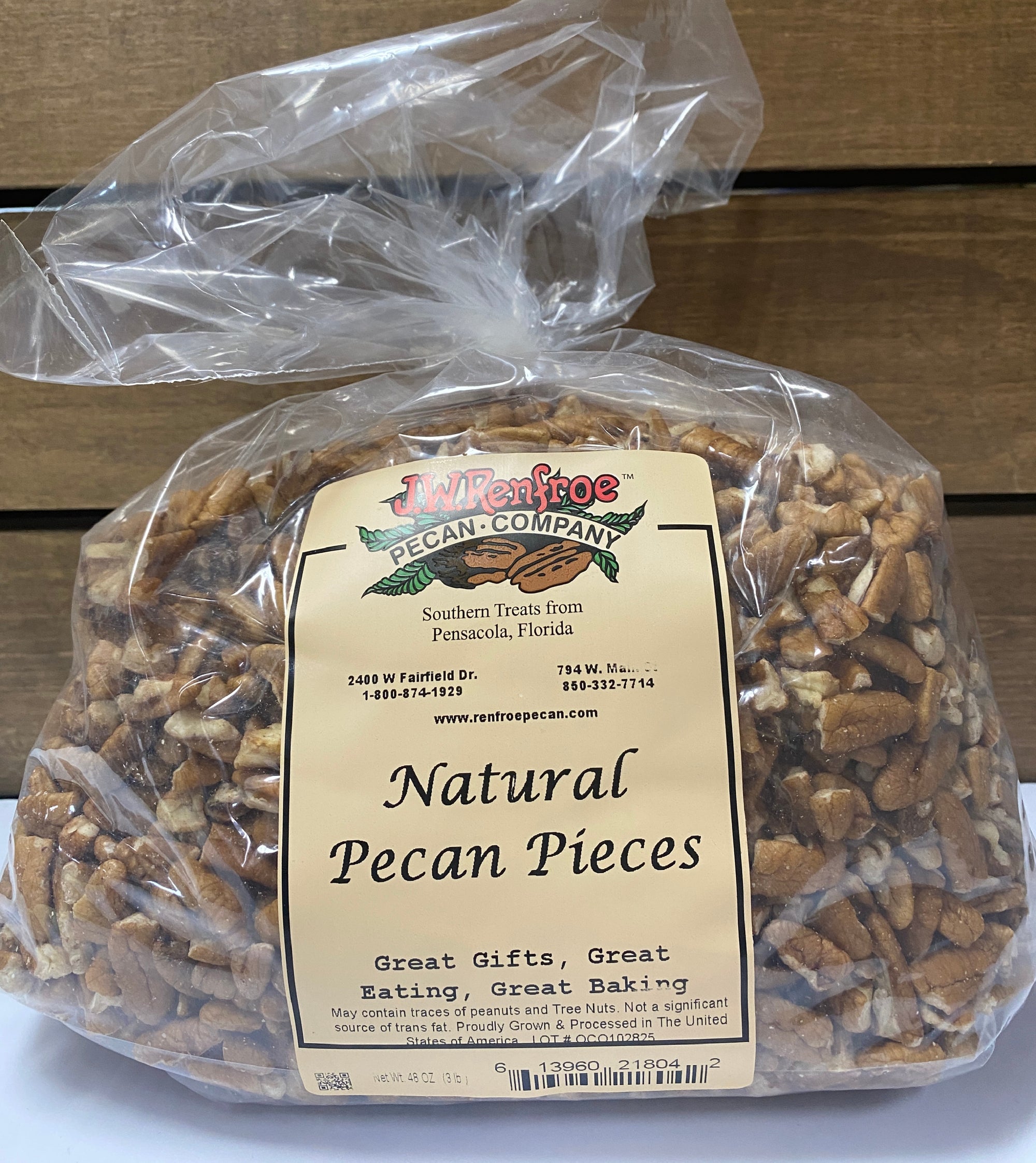 Natural Pecan Pieces  3 lb bag