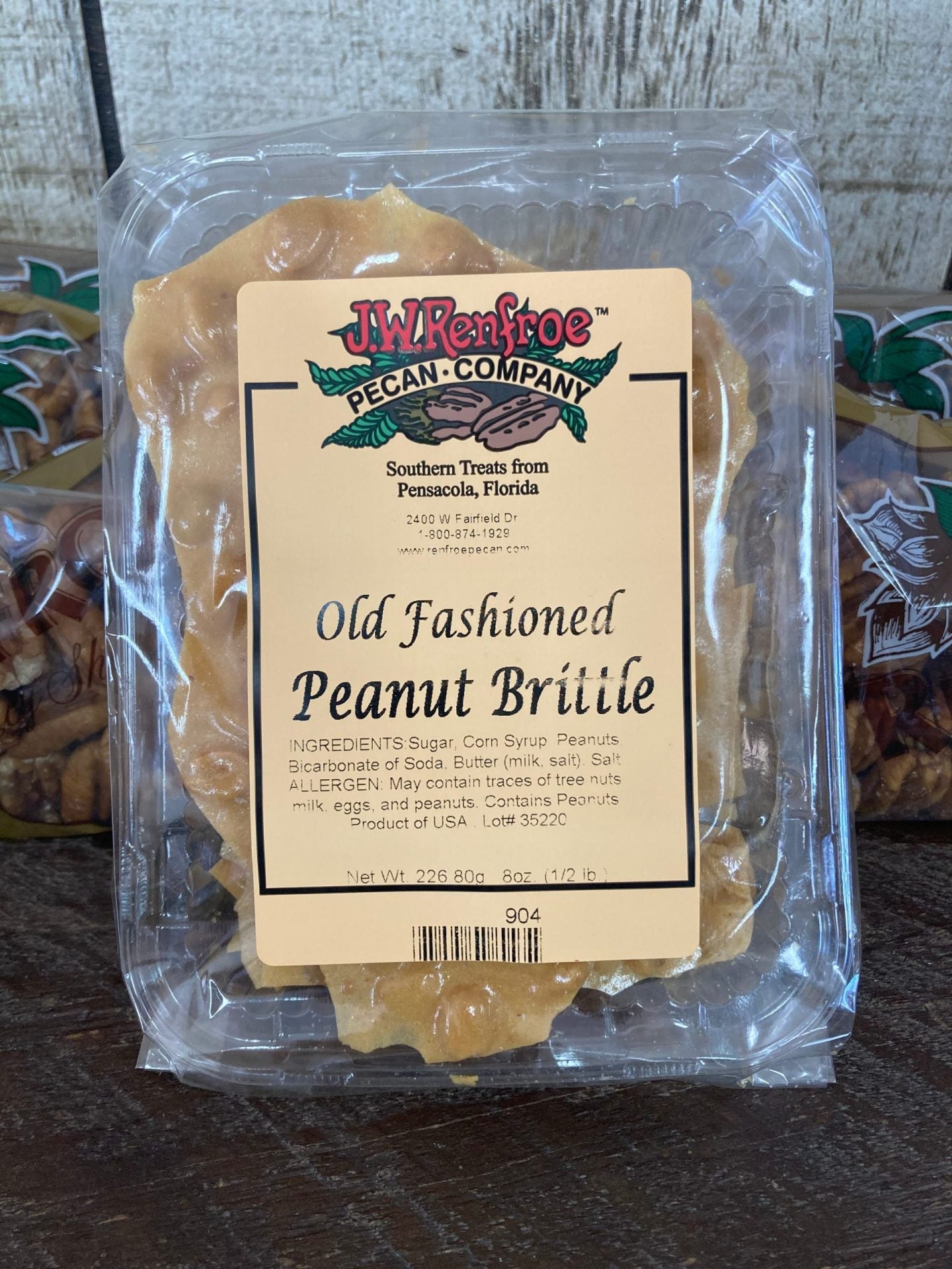 Peanut Brittle, Net Wt 8oz - Renfroe Pecan Company Pensacola
